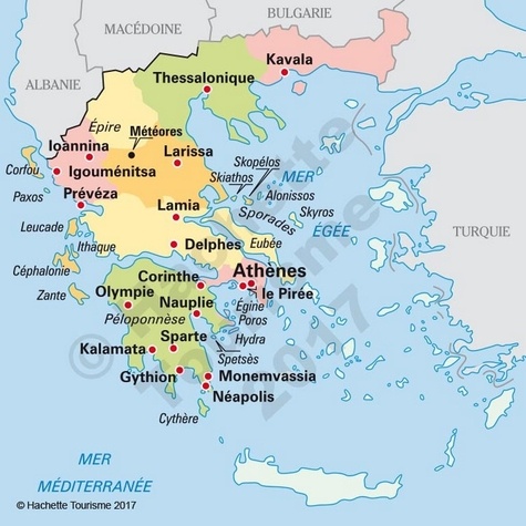 Grèce continentale  Edition 2017 -  avec 1 Plan détachable
