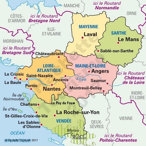 Pays de la Loire  Edition 2017-2018 -  avec 1 Plan détachable