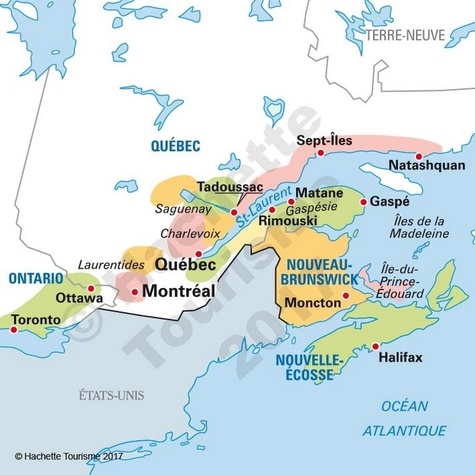 Québec, Ontario et Provinces maritimes  Edition 2017-2018 -  avec 1 Plan détachable