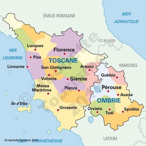 Toscane, Ombrie  Edition 2016 -  avec 1 Plan détachable