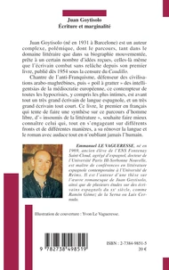 Juan Goytisolo : Ecriture Et Marginalite