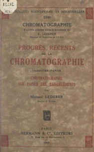 Progrès récents de la chromatographie