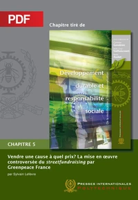 Vendre une cause, à quel prix? La mise en oeuvre controversée du streetfundraising par Greenpeace France (Chapitre PDF)