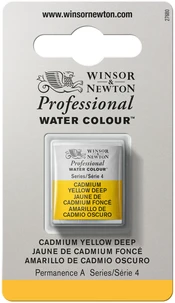 Aquarelle winsor & newton professional watercolour  - demi-godet jaune de cadium foncé  -  111