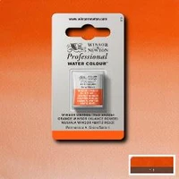 Aquarelle winsor & newton professional watercolour  - demi-godet orange nuance rouge -  723