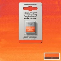 Aquarelle winsor & newton professional watercolour  - demi-godet orange transparent -  650