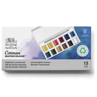 Set de poche esquisse - 12 demi-godets, pinceau de poche