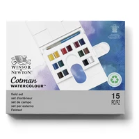 Winsor & newton cotman aquarelle set d'exterieur - 14 demi-godets