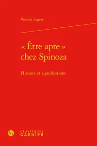 "Etre apte" chez Spinoza