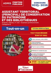 Assistant territorial (principal) de conservation du patrimoine et des bibliothèques Tout-en-un