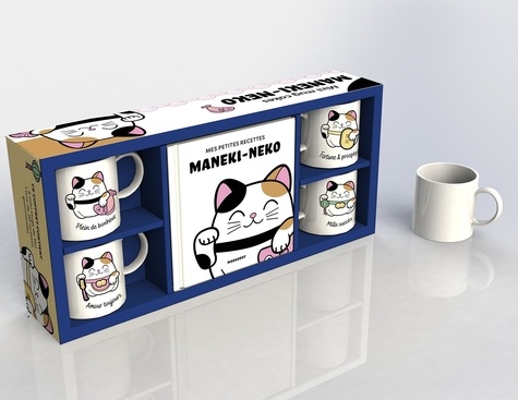 Mini mug cakes Maneki Neko . Avec 4 mini mugs porte-bonheur et 1 livre de recettes des maneki neko