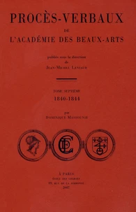 Procès-verbaux de l'Académie des beaux-arts