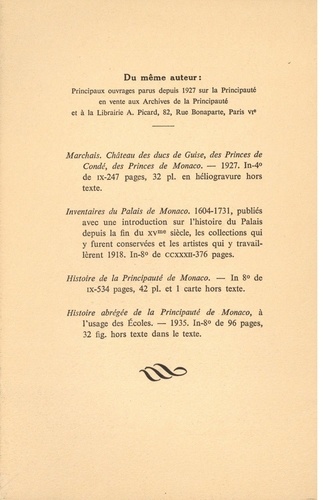 Annales de la Principauté de Monaco 2e édition
