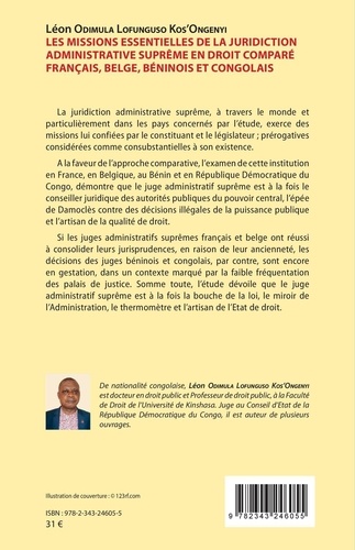 Les missions essentielles de la juridiction administrative suprême en droit comparé français, belge, béninois et congolais