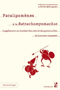 Paralipomènes à la Batrachomyomachie