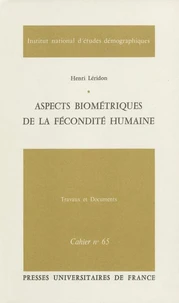 Aspects biométriques de la fécondité humaine