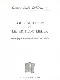 Louis Guilloux & les éditions Rieder