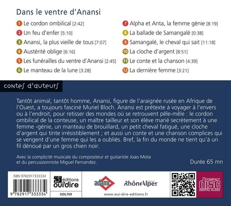 Dans le ventre d'Anansi  avec 1 CD audio