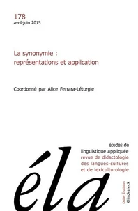 La synonymie : représentations et application