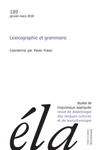 Lexicographie et grammaire