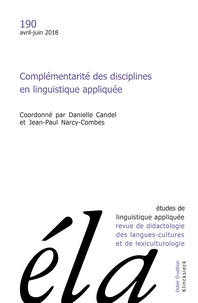  Klincksieck - Etudes de Linguistique Appliquée N° 190, Avril-juin 2018 : .