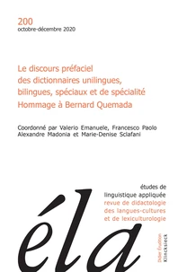 Le discours préfaciel des dictionnaires unilingues, bilingues, spéciaux et de spécialité