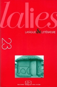 Denis Creissels et Jean Bouffartigue - Lalies N° 23/2003 : .