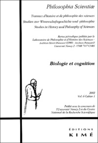 Gerhard Heinzmann - Philosophia Scientiae Volume 6 N° 1/2002 : Biologie et cognition.