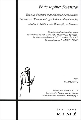 Gerhard Heinzmann - Philosophia Scientiae Volume 9 N° 1/2005 : .