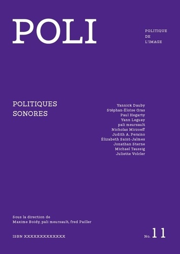 Maxime Boidy et Pali Meursault - POLI N° 11 : Politiques sonores.
