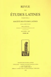Revue des études latines N° 100/2022