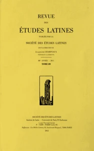 Revue des études latines N° 89/2011