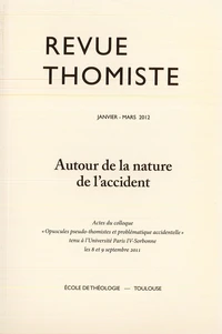 Revue thomiste N° 1/2012, janvier-mars 2012