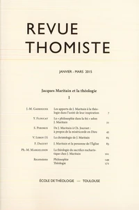 Revue thomiste N° 1/2015, janvier-mars 2015