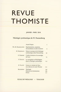 Revue thomiste N° 1/2018, janvier-mars 2018