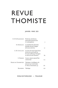 Revue thomiste N° 1/2021, janvier-mars 2021