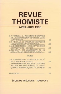 Revue thomiste N° 2/1996, avril-juin 1996