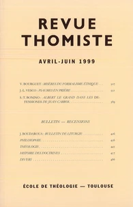 Revue thomiste N° 2/1999, avril-juin 1999