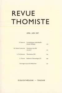Revue thomiste N° 2/2007, avril-juin 2007