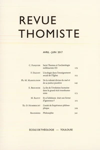 Revue thomiste N° 2/2017, avril-juin 2017