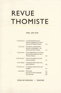 Revue thomiste N° 2/2018, avril-juin 2018