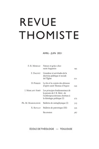 Revue thomiste N° 2/2021, avril-juin 2021
