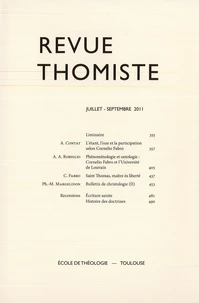 Revue thomiste N° 3/2011, juillet-septembre 2011