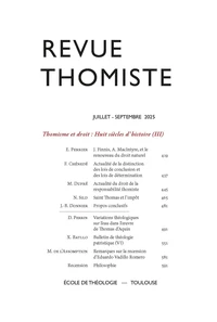 Thomisme et droit : Huit siècles d’histoire