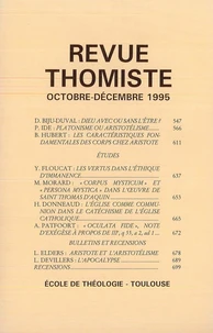 Revue thomiste N° 4/1995, octobre-décembre 1995