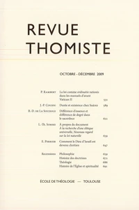 Revue thomiste N° 4/2009, octobre-décembre 2009