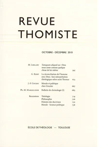 Revue thomiste N° 4/2010, octobre-décembre 2010