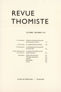 Philippe-Marie Margelidon - Revue thomiste N° 4/2013, octobre-décembre 2013 : .