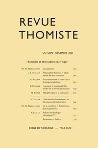 Revue thomiste N° 4/2023, octobre-décembre 2023
