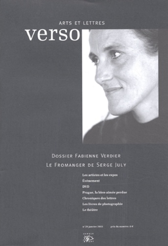 Verso Arts et Lettres N° 29, Janvier 2003.... de Fabienne Verdier - Livre -  Decitre